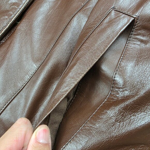 Eddie Bauer Vintage Women's Jacket Leather Winter Down-filled - Picture 13 of 13